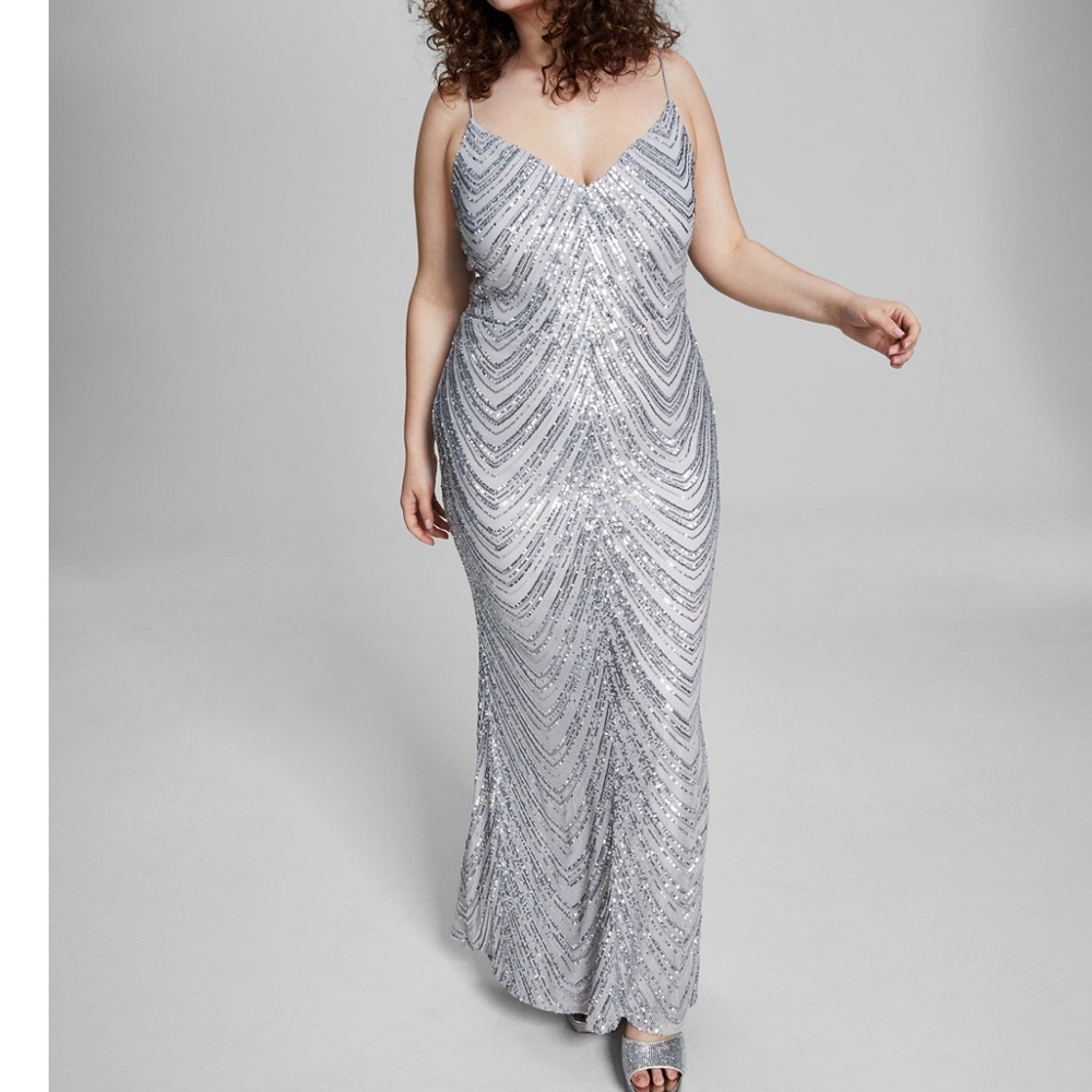 Silver sequins gown